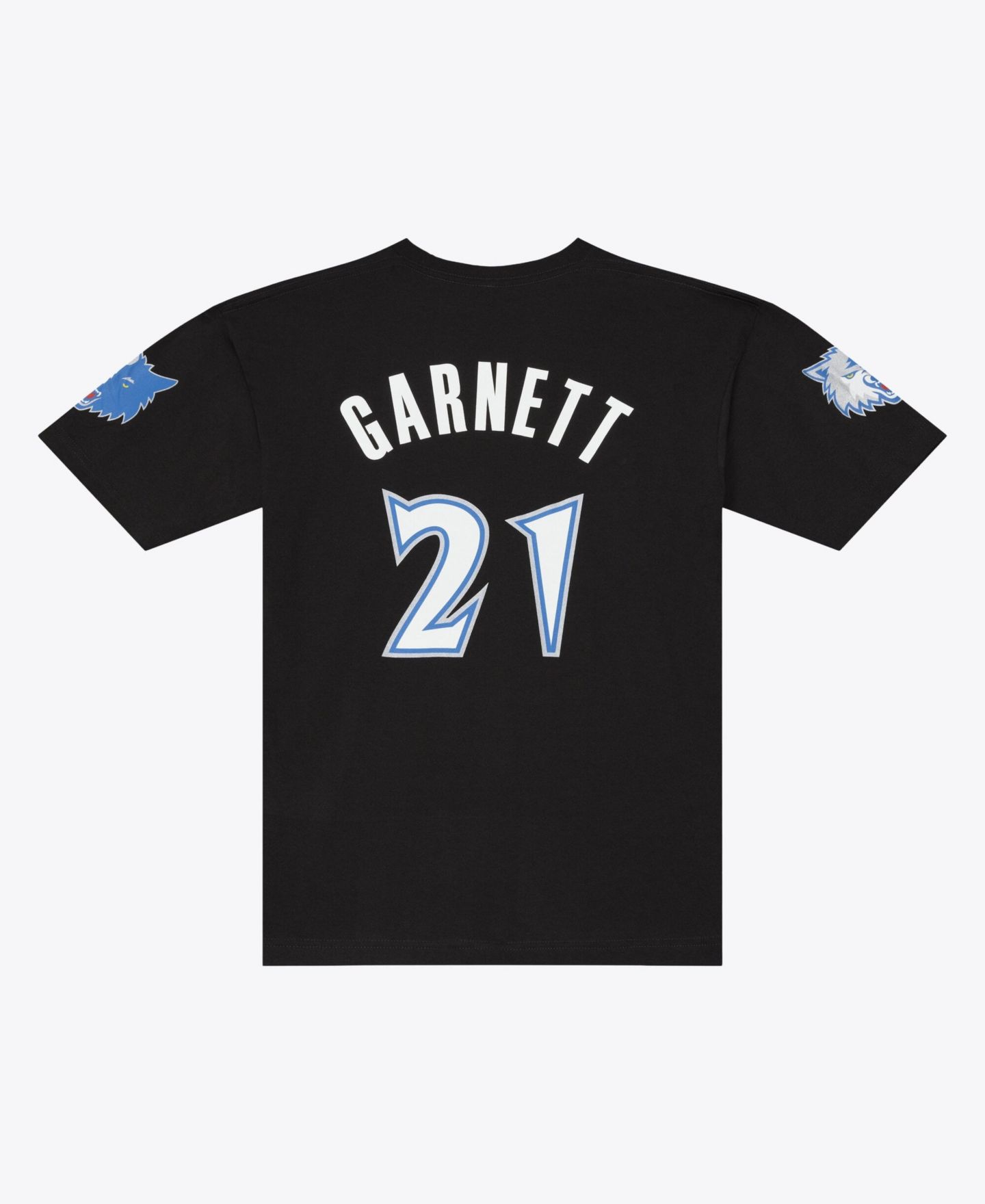 Мужская футболка Mitchell & Ness Kevin Garnett Black Minnesota Timberwolves Hardwood Classics Name Number Classic — фото 3