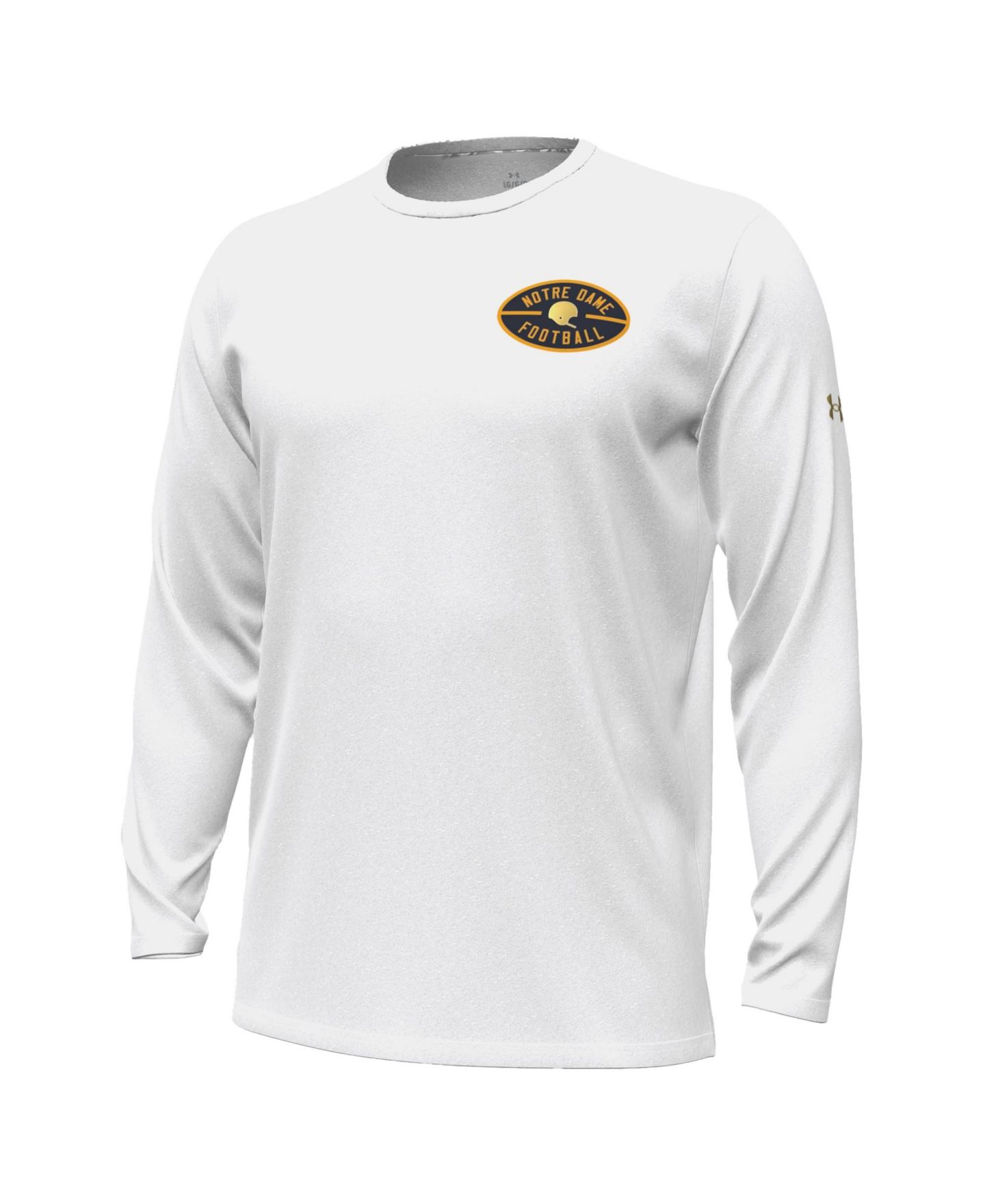 Мужская футболка Under Armour White Notre Dame Fighting Irish 2026 Shamrock Series Icon Vanish Long-Sleeves — фото 2