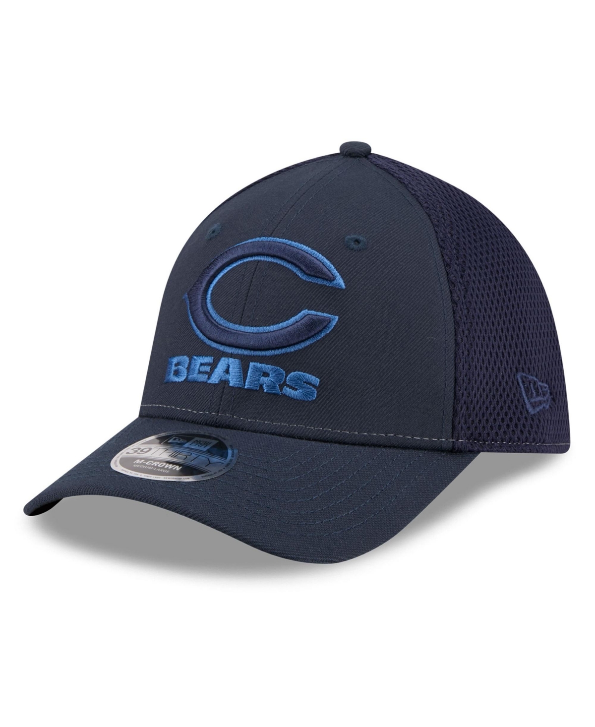 New Era Men's Navy Chicago Bears Neo Mesh 39THIRTY M-Crown Stretch Hat