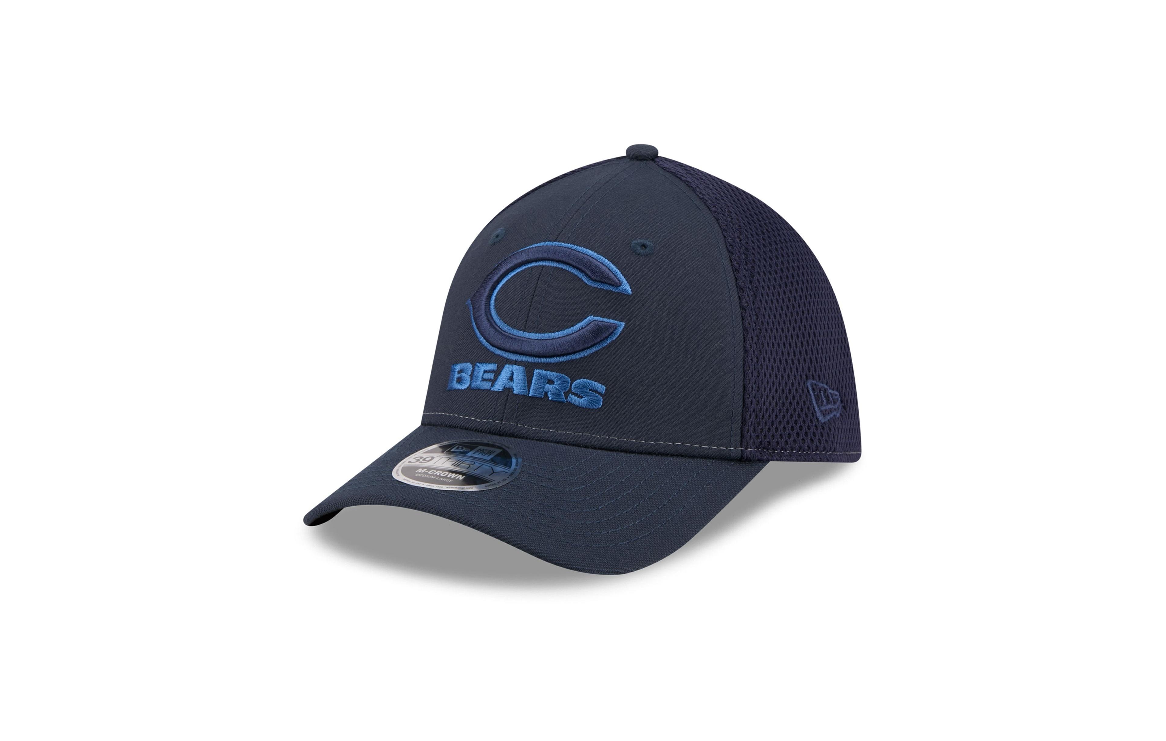 New Era Men's Navy Chicago Bears Neo Mesh 39THIRTY M-Crown Stretch Hat