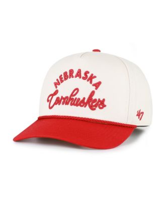 Women's Cream/Scarlet Nebraska Huskers Rope Script Hitch Adjustable Hat