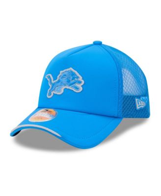 Big Boys' and Girls' Blue Detroit Lions 2026 Sideline Apex 9FORTY Adjustable Trucker Hat