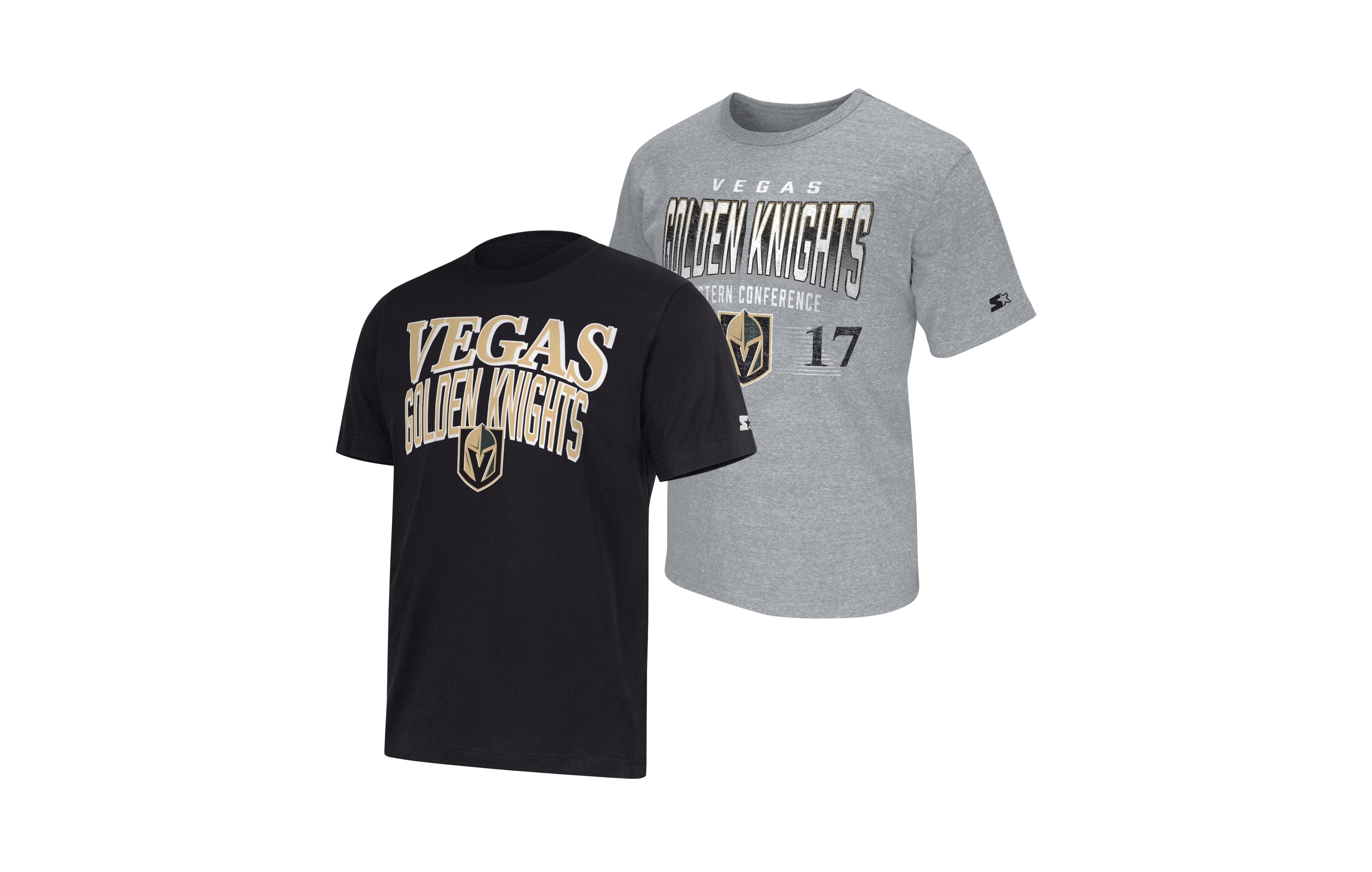 Starter Men's Black/Heather Gray Vegas Golden Knights Two-Pack T-Shirt Set