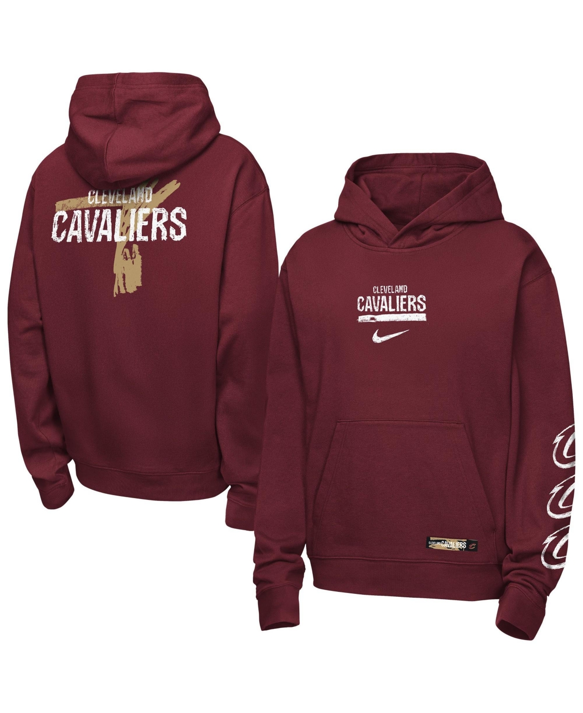 Nike Big Boys' and Girls' Wine Cleveland Cavaliers Courtside Club Premiere Hoodie