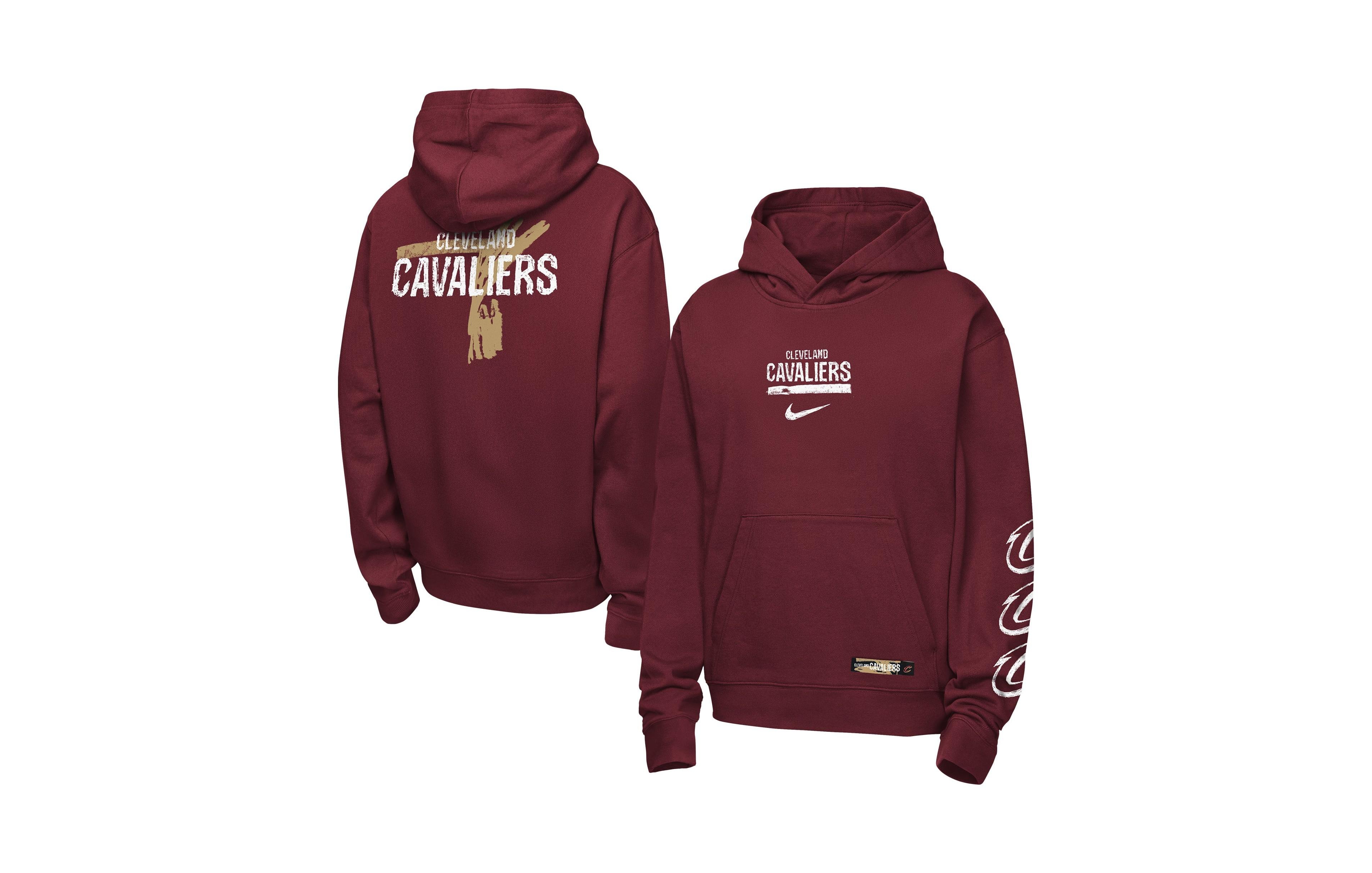 Nike Big Boys' and Girls' Wine Cleveland Cavaliers Courtside Club Premiere Hoodie
