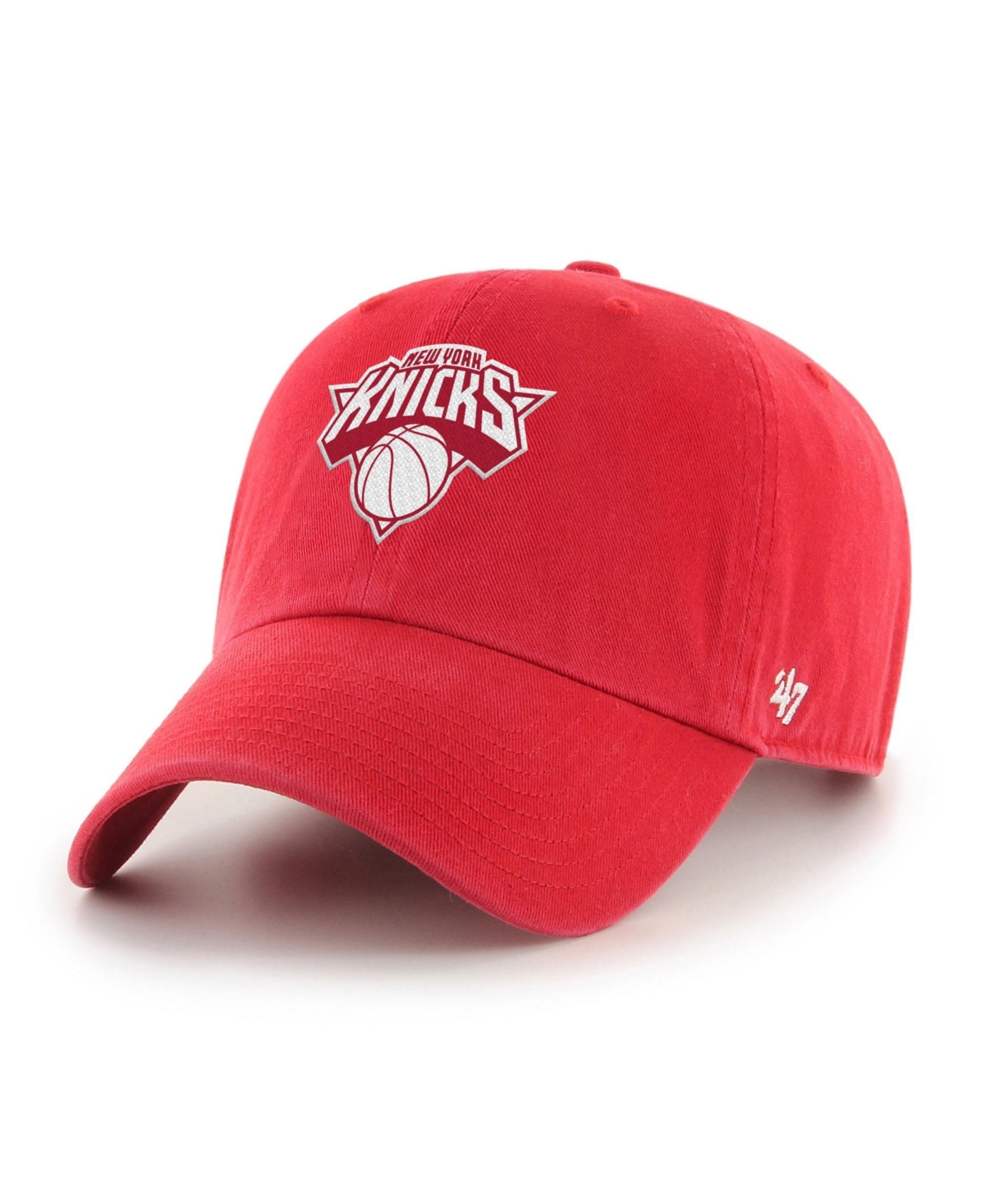 '47 Brand Men's and Women's Red New York Knicks Color Pack Clean Up Adjustable Hat - Red
