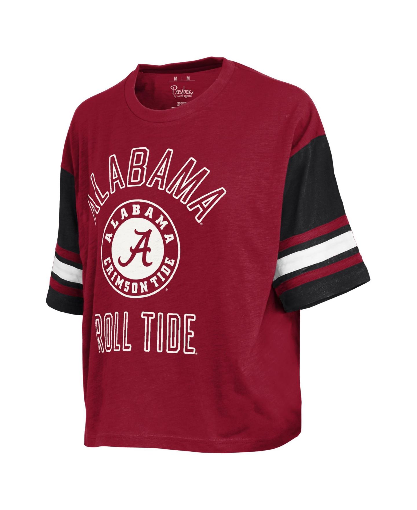 Женская футболка Pressbox Crimson Alabama Crimson Tide Sunday Color block Seal — фото 2