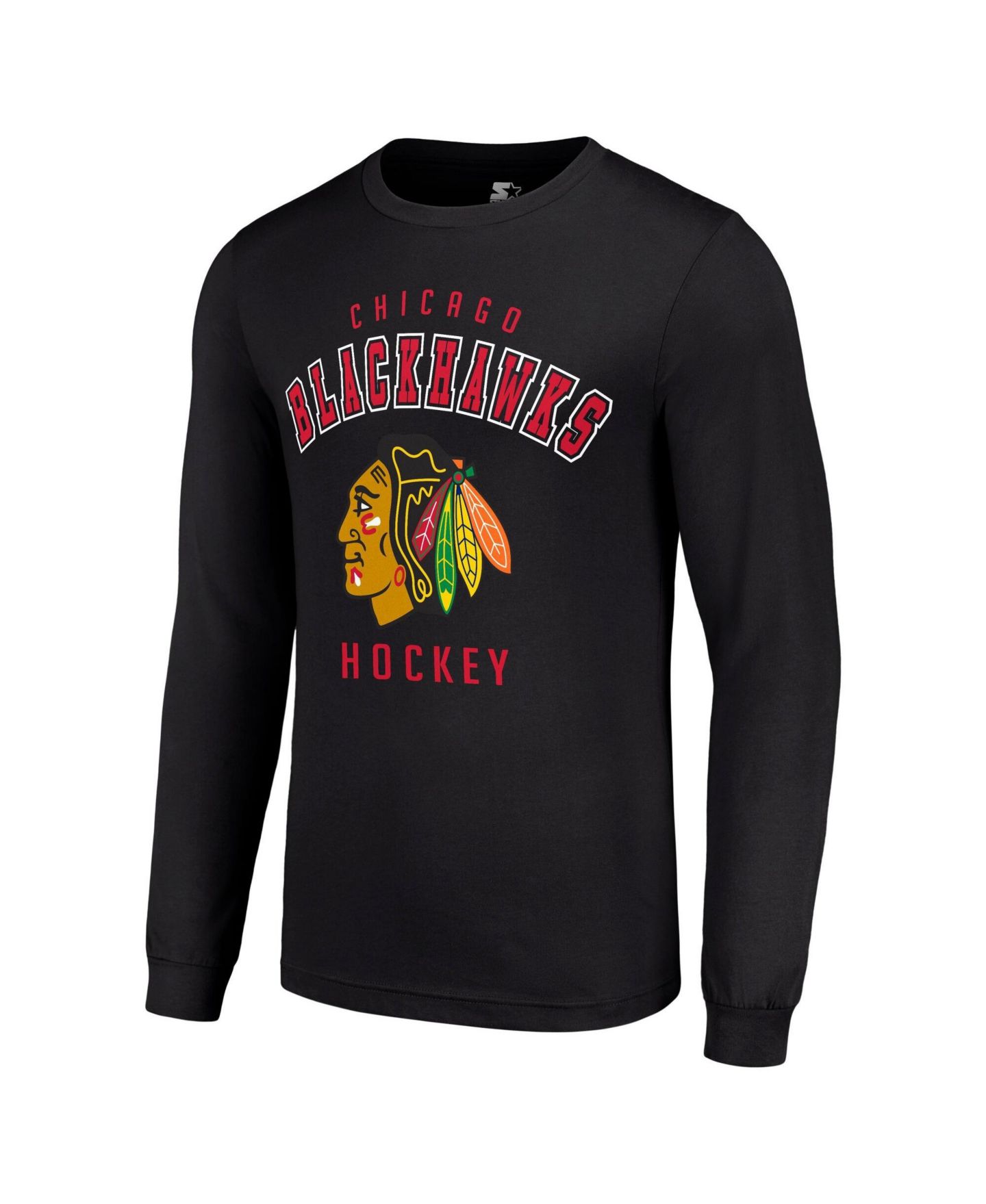 Мужская футболка Starter Black Chicago Blackhawks Logo Long-Sleeves — фото 2