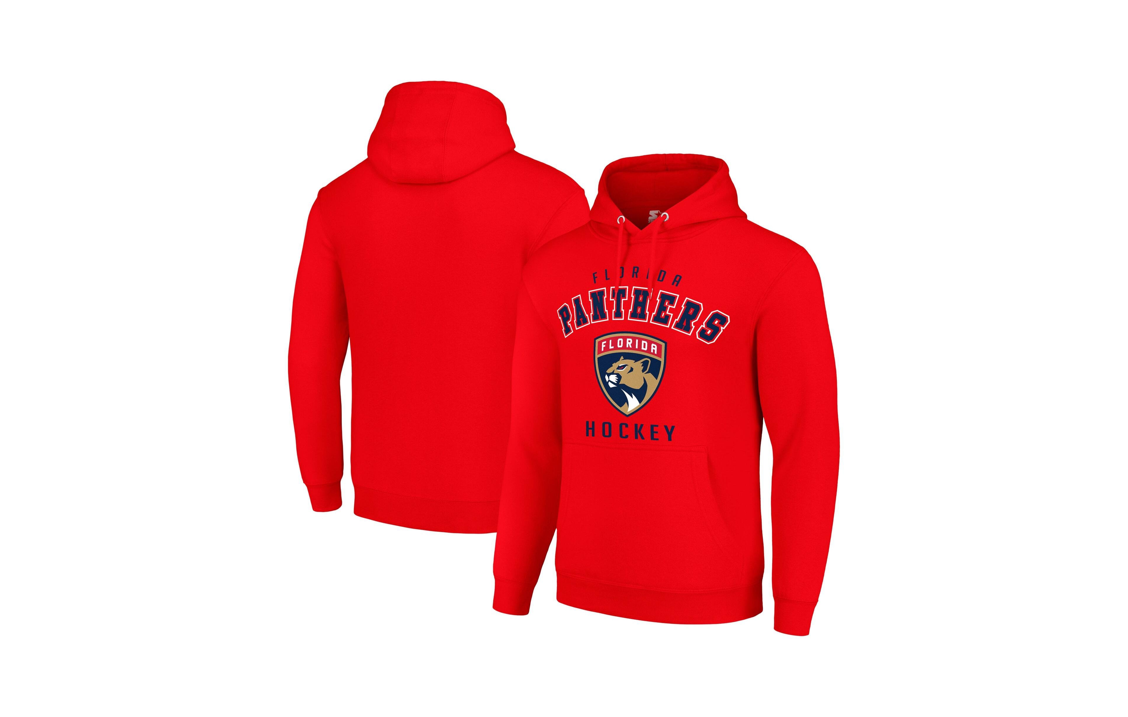 Starter Men's Red Florida Panthers Logo Pullover Hoodie