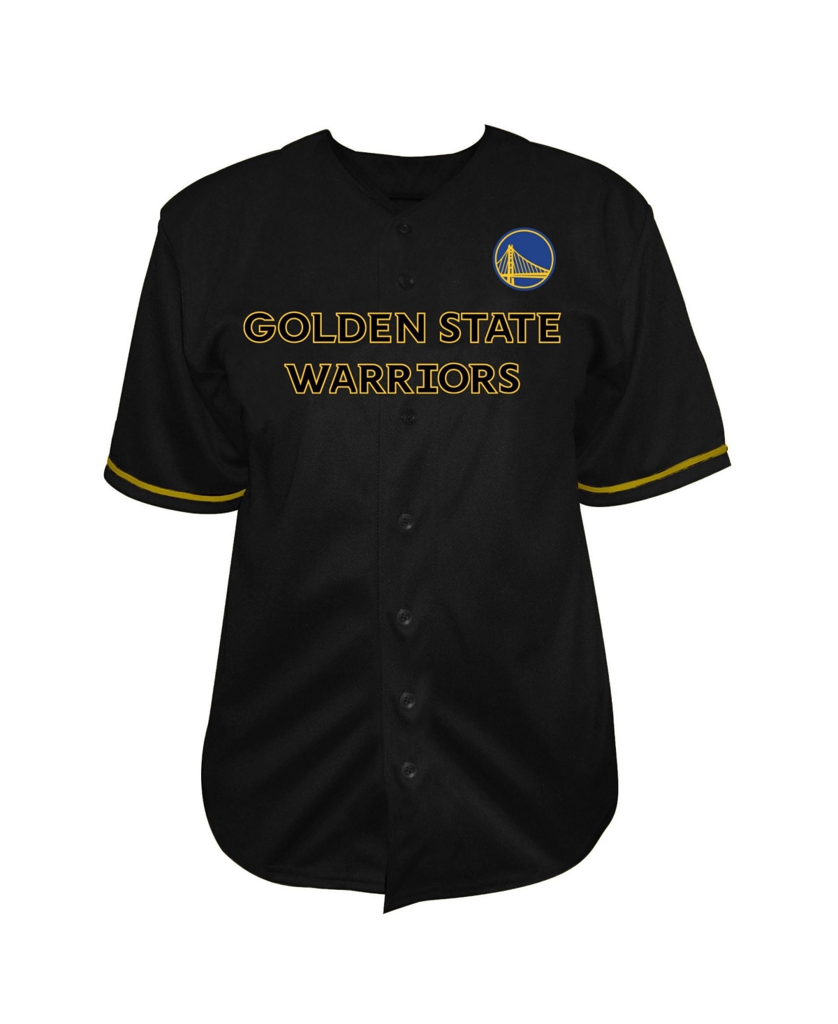 Fanatics Men's Black Golden State Warriors Big Tall Pop Full-Button Jersey - Black, Gold