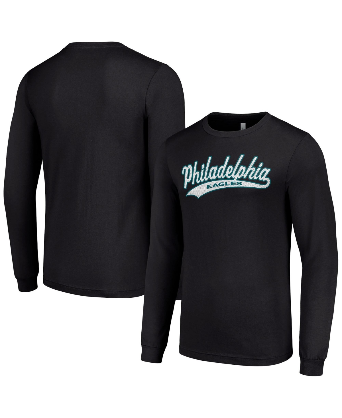 Starter Men's Black Philadelphia Eagles Tailsweep Long-Sleeves T-Shirt