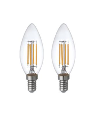 4.5W Clear 2700K Dimmable LED Candle Light Bulb (2-Pack