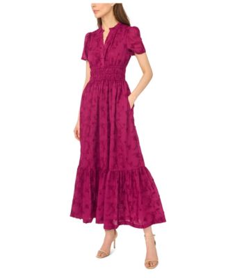 Women's Floral Tiered V-Neck Maxi Dress