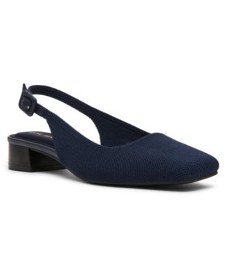 Women's Reel Square Toe Slingback Knit Pumps