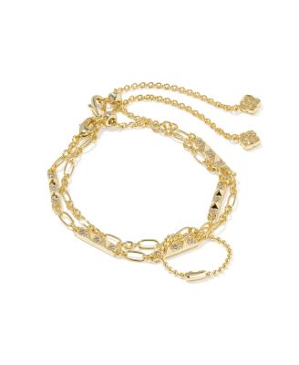Fate Cubic Zirconia Adjustable Chain Bracelets, 2-Piece Set