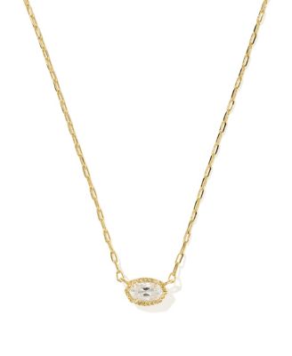 Cubic Zirconia Gold-Tone Mini Elisa Luxe Short Pendant Necklace