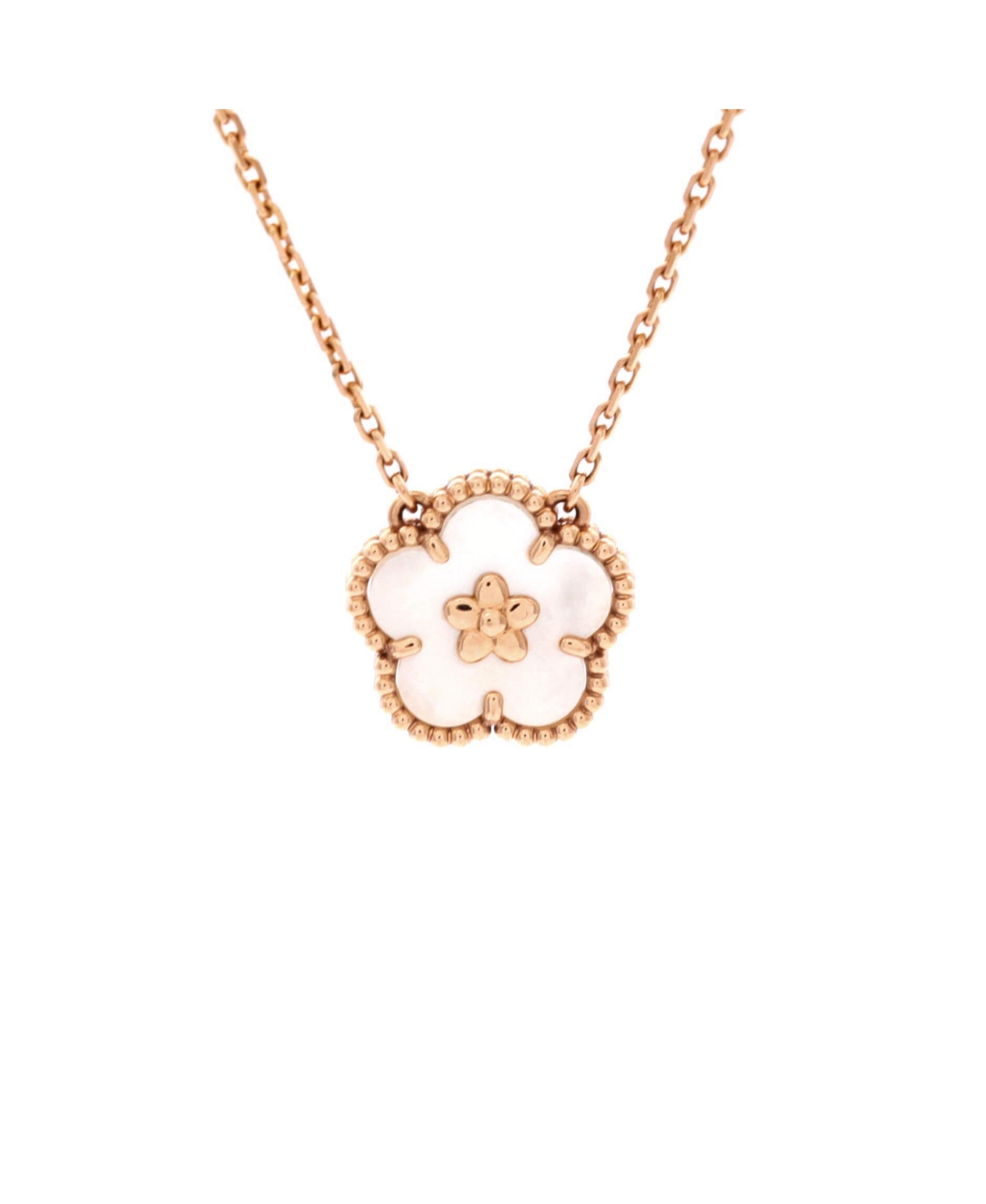 Pre-Owned Van Cleef and Arpels Lucky Spring Plum Blossom Pendant Necklace - 18k rose gold