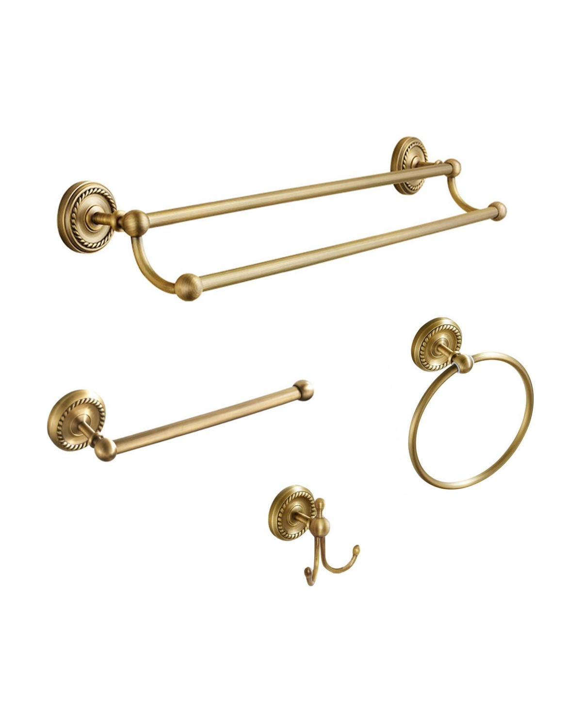 Cyqbd 4 Pack Antique Bathroom Hardware Accessories Set Towel Holder Bar Wall Mounted
