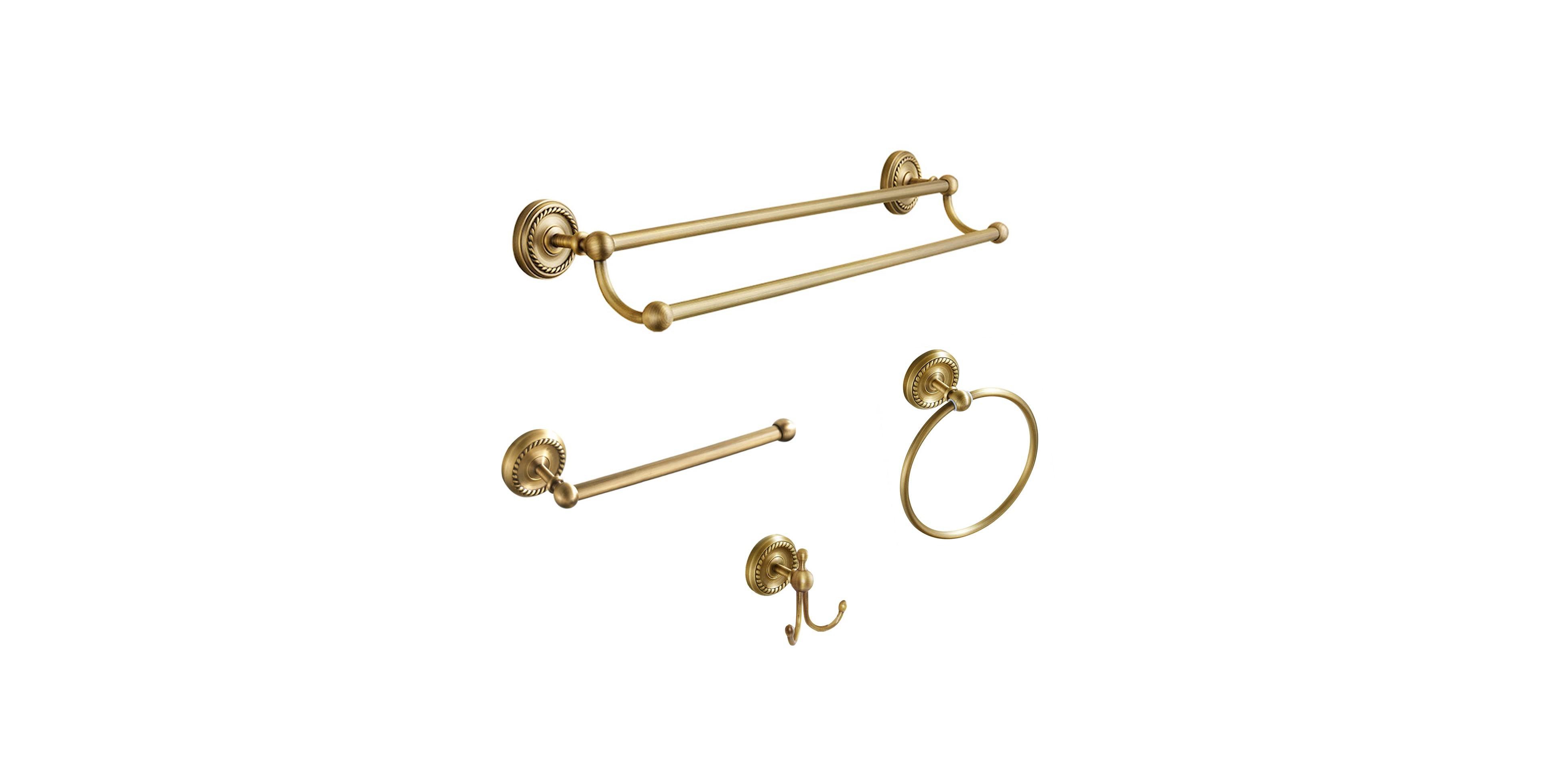 Cyqbd 4 Pack Antique Bathroom Hardware Accessories Set Towel Holder Bar Wall Mounted