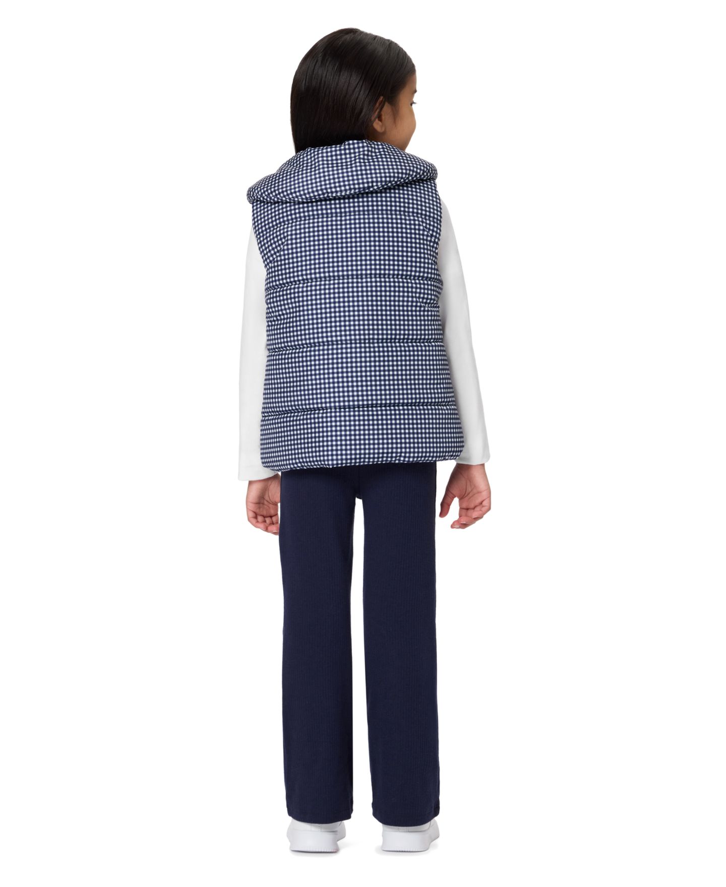 Детский комплект Tommy Hilfiger: стёганый жилет, футболка и брюки клёш, 2T-6X, цвет: Тёмно-синий / Красный — фото 4