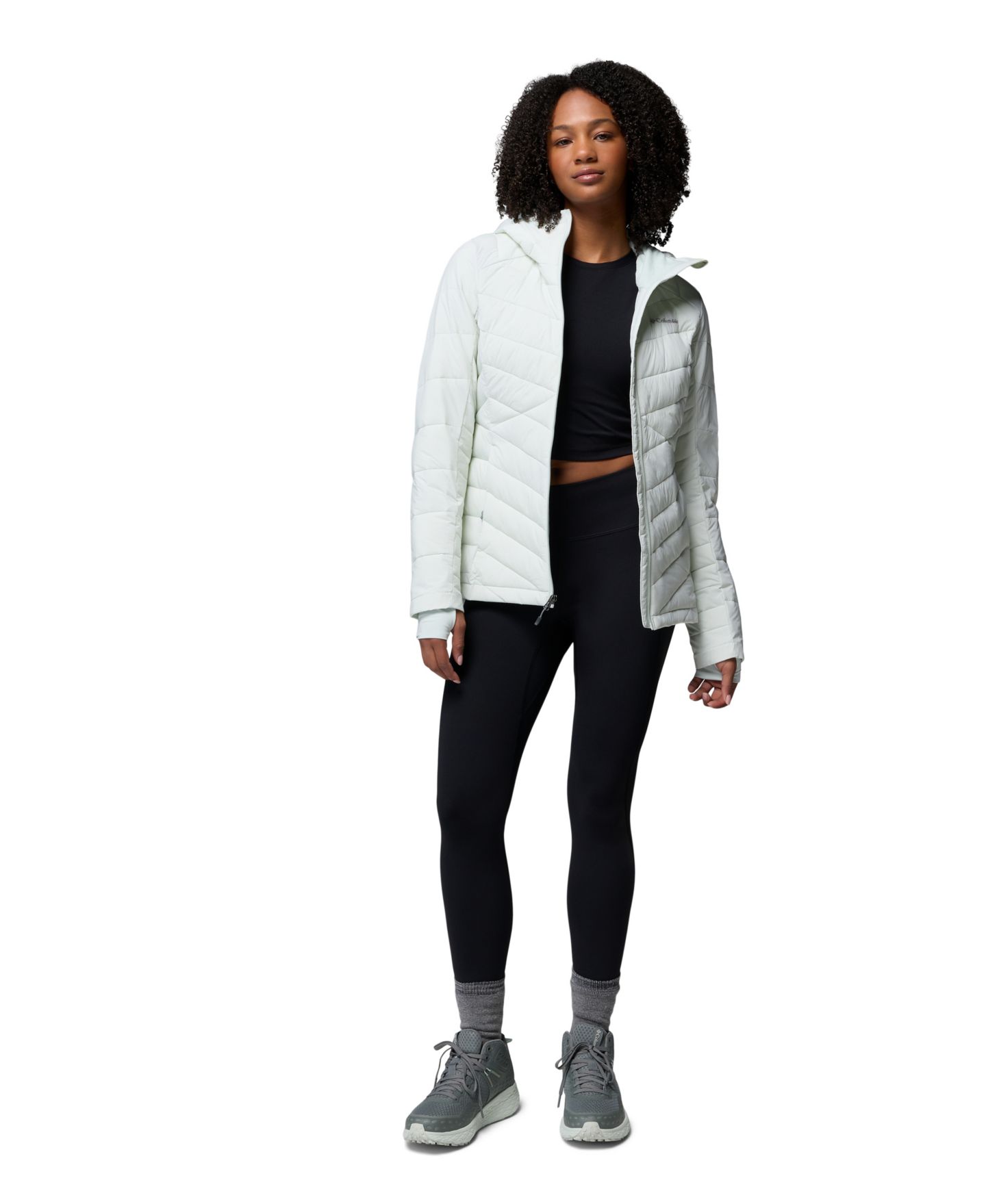 Женская куртка Columbia Joy Peak II Hooded Puffer Fleece-Lined, цвет: Состаренный розовато-лиловый — фото 5