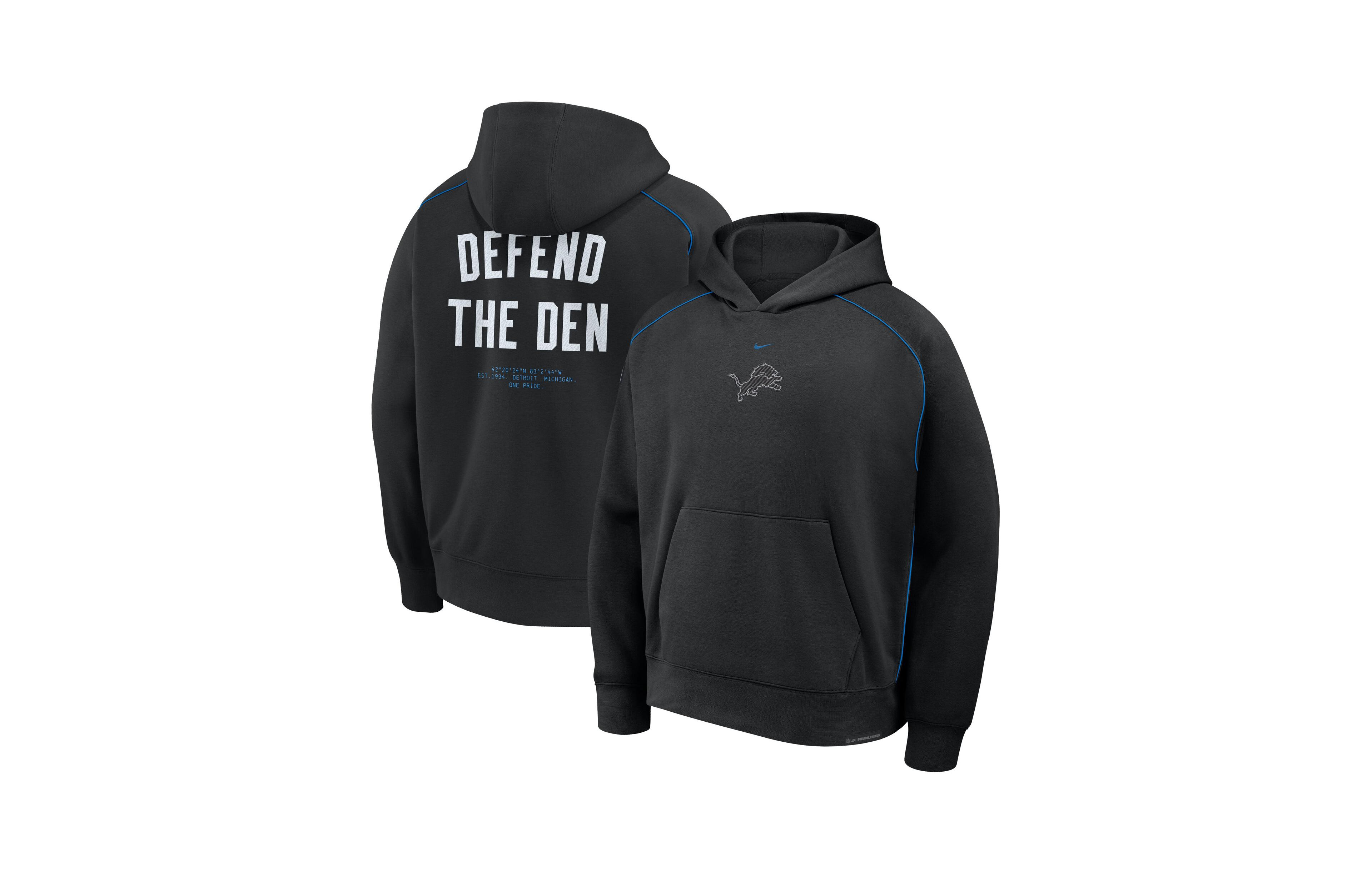 Nike Men's Black/ Blue Detroit Lions 2026 Rivalries Collection Air Pullover Hoodie
