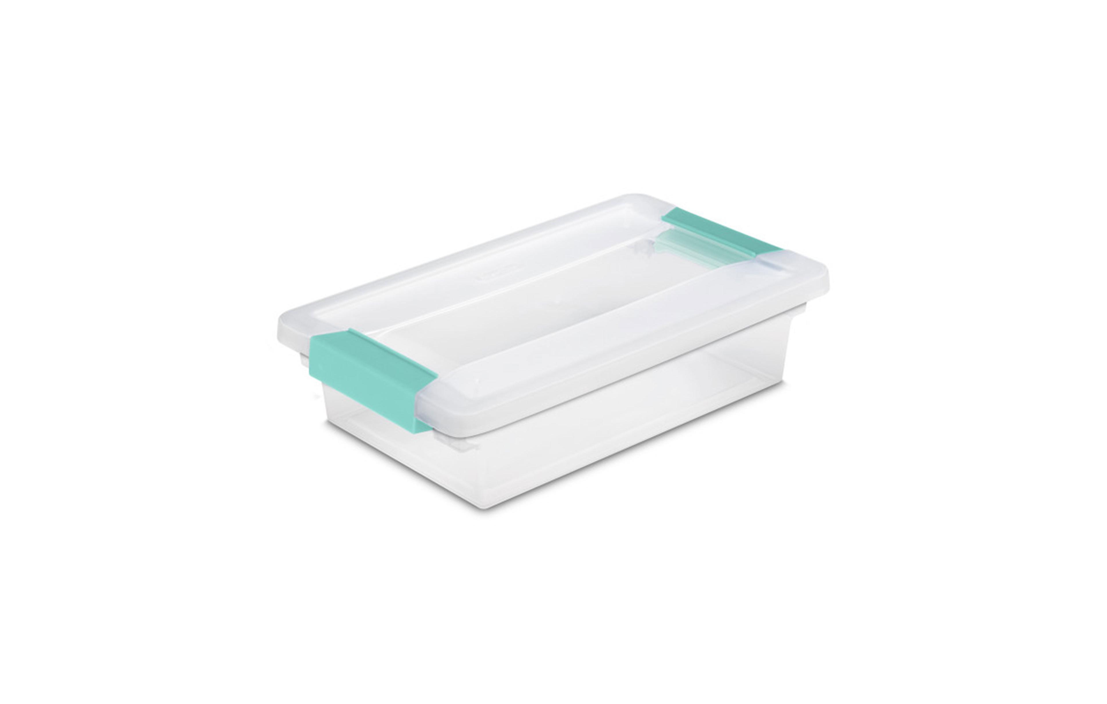 Sterilite Small Clip Box Clear Storage Tote Container with Latching Lid, 24 Pack