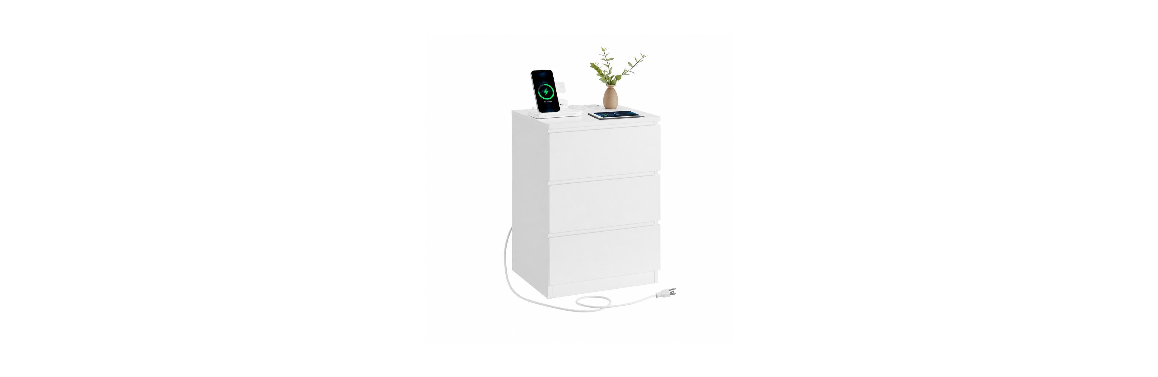 Mecale Nightstand with Charging Station and 136 lb Capacity