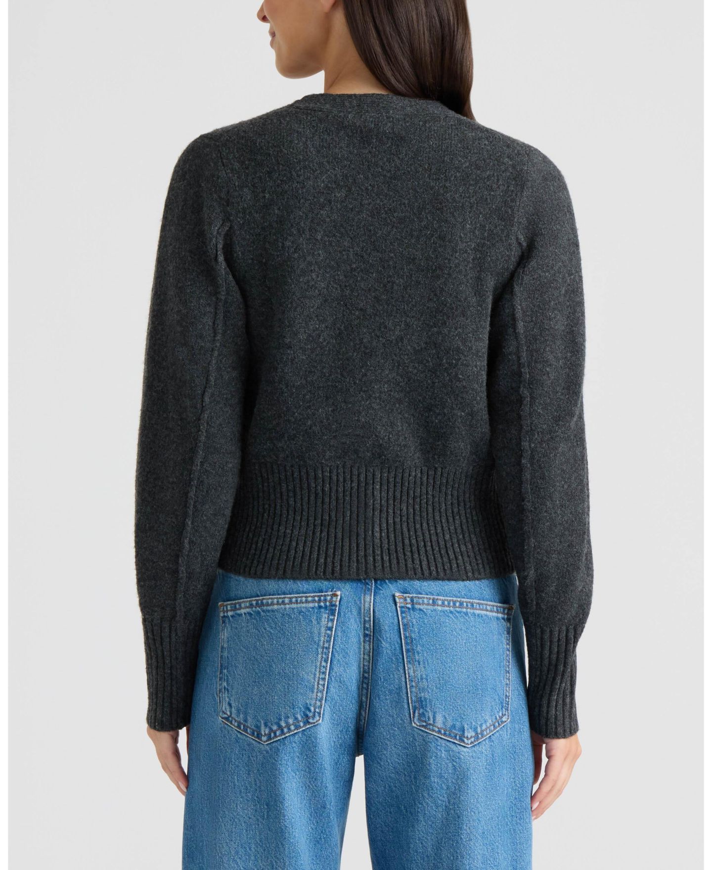 Женский кардиган Ellen Tracy Jeweled Long-Sleeve V-Neck, цвет: Угольный — фото 2