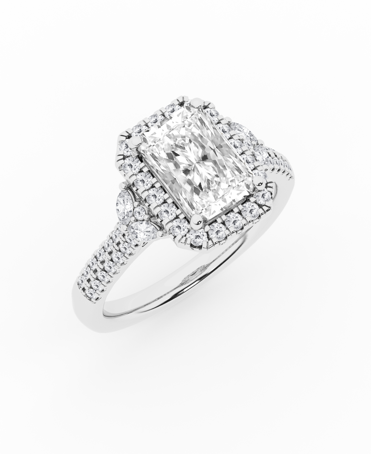 Badgley Mischka Igi Certified Lab-Grown Radiant Diamond Halo Ring (2 1/2 ct. t.w.) in 14k White Gold - White Gold