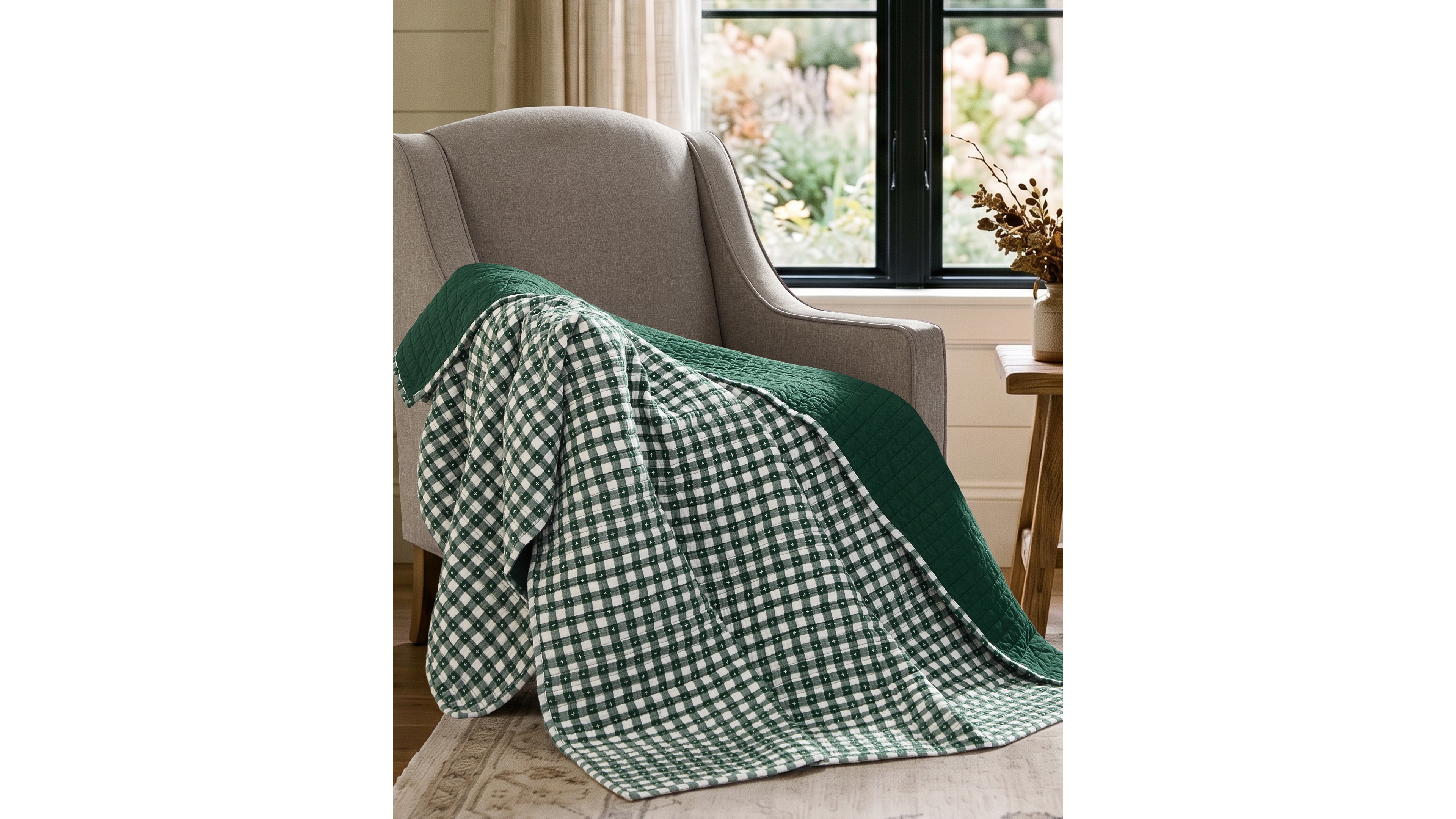 Levtex Camden Buffalo Check Reversible Quilted Throw, 50" x 60"