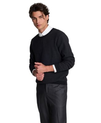 Men's Two-Tone Crew Classic-Fit Long-Sleeve Sweater