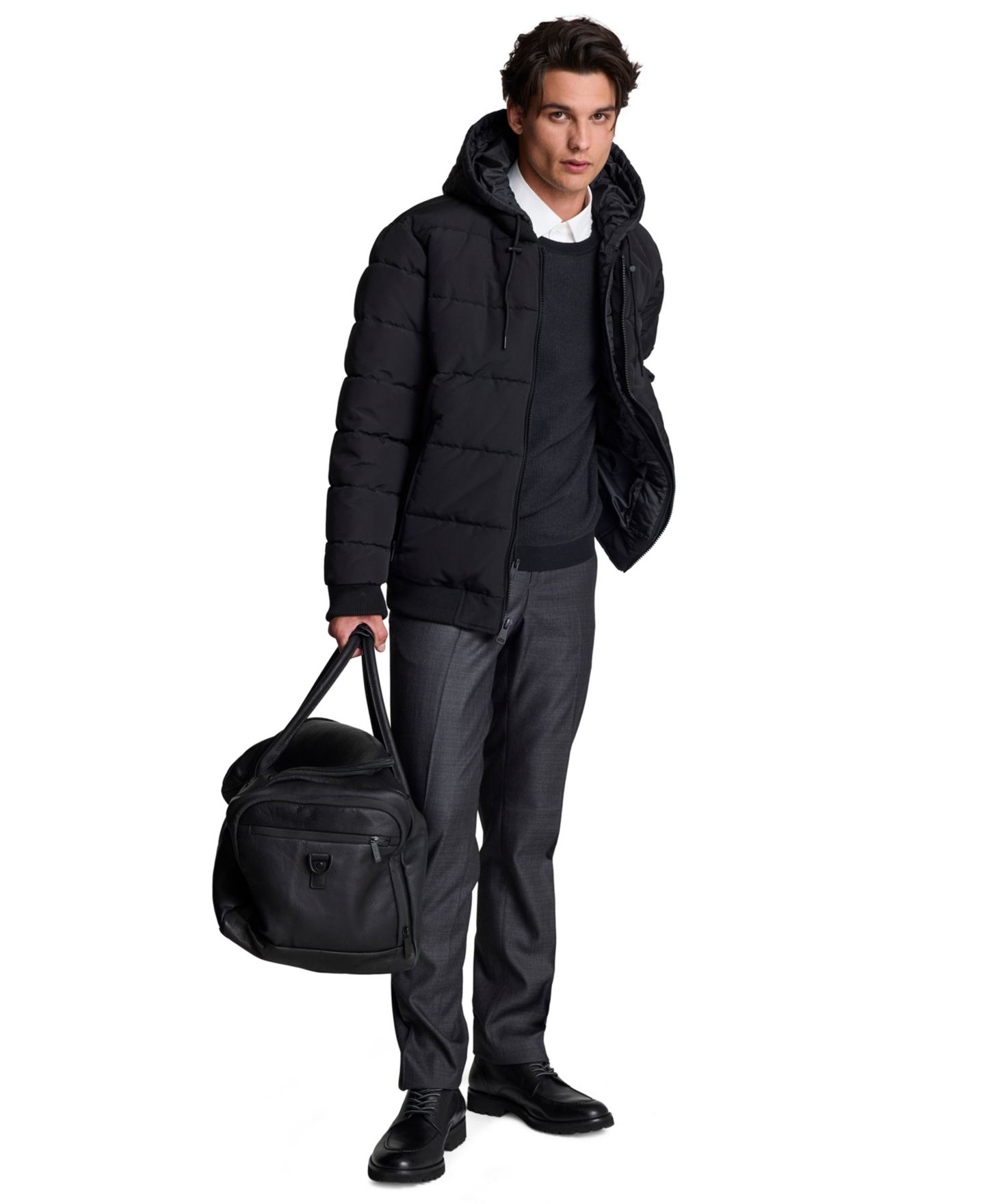 Мужской свитер Kenneth Cole Two-Tone Crew Classic-Fit Long-Sleeve Sweater, цвет: Синий / Тёмно-синий — фото 5