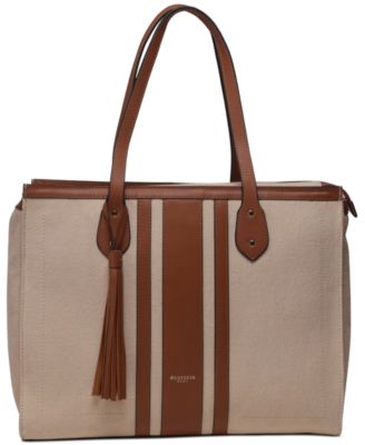 Springhill Canvas and Leather Zip Tote Handbag