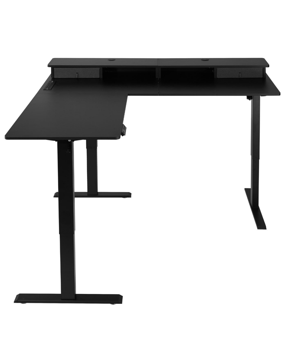 Mecale 63 x 55 in Electric L-Shaped Desk with Led Strip and Outlets