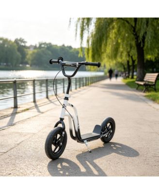 Kids Scooter with Adjustable Handlebar and Rear Brake, 12-Inch EVA Wheels, 110 lbs, Ages 5-12