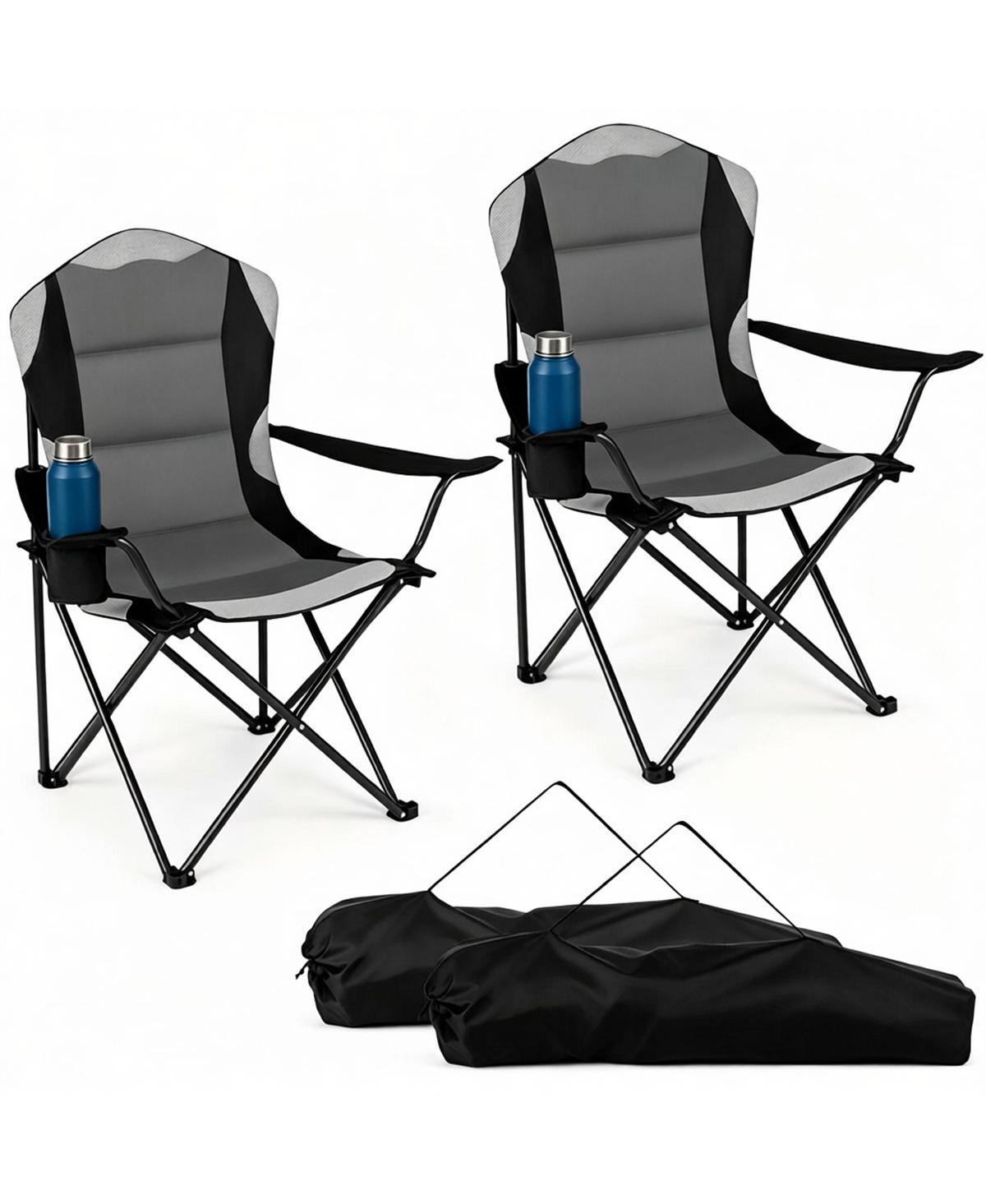 Sevorley 2 Pack Heavy Duty Folding Camping Chairs 330 Lbs Capacity