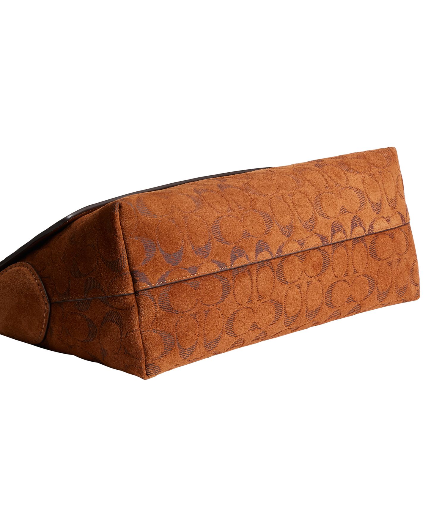 Женская сумка COACH Chelsea Medium Signature Embossed Suede Shoulder Bag 30, цвет: Латунный / Табачный — фото 3