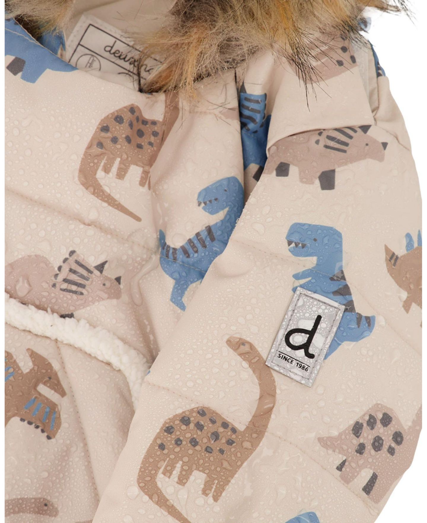 Комбинезон Deux par Deux (1M to 24 M) Snug One Piece Snowsuit Adapted for Car Seats Dinosaur Print для мальчиков-малышей, цвет: Синий с принтом — фото 10