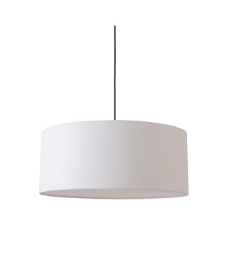 Stretch Pendant - Weathered Brass, Linen Shade, Dimmable, Bulb Included