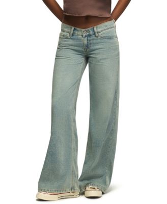 Women's Lucky Legend Velvet Low-Rise Wide-Leg Jeans