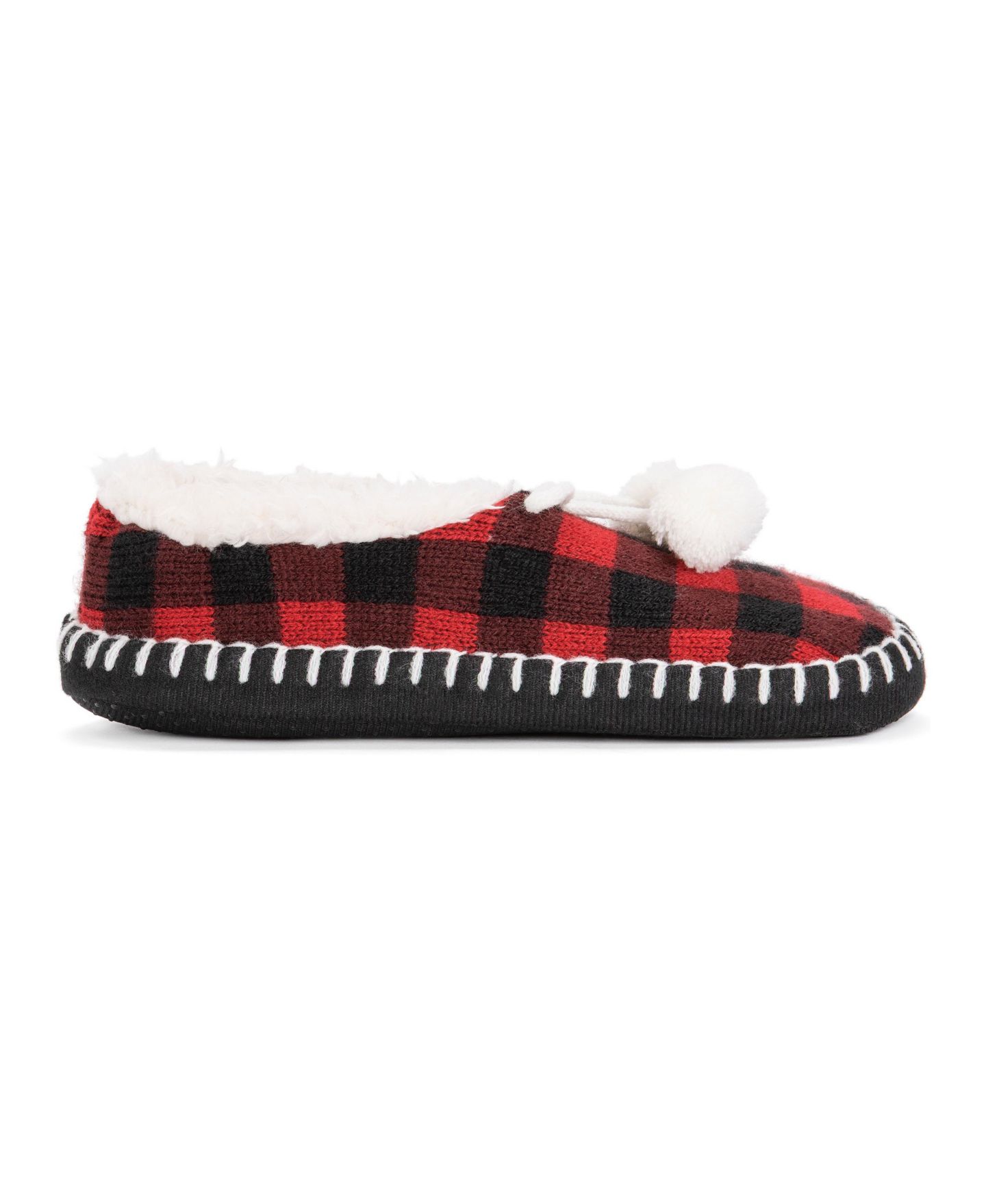 Мужские тапочки MUK LUKS Cuff Booties Slipper, цвет: Красный / Чёрный — фото 2