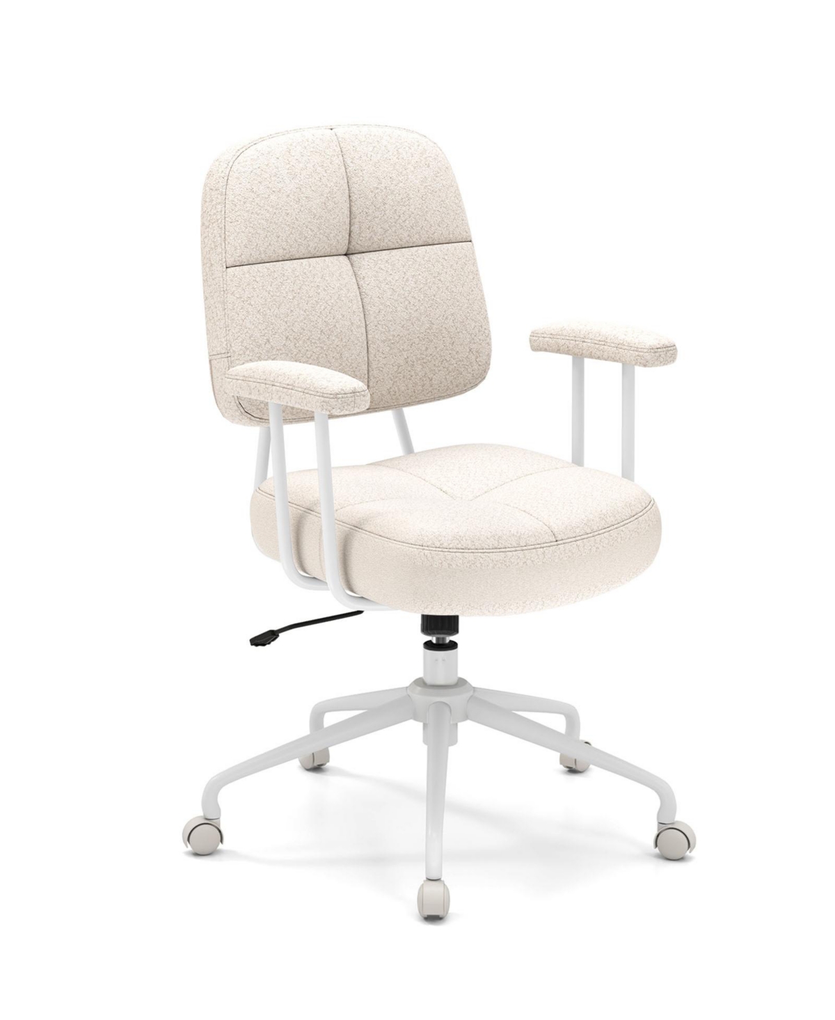 Mecale Leathaire Upholstered Task Home Office Chair with Cushioned Back