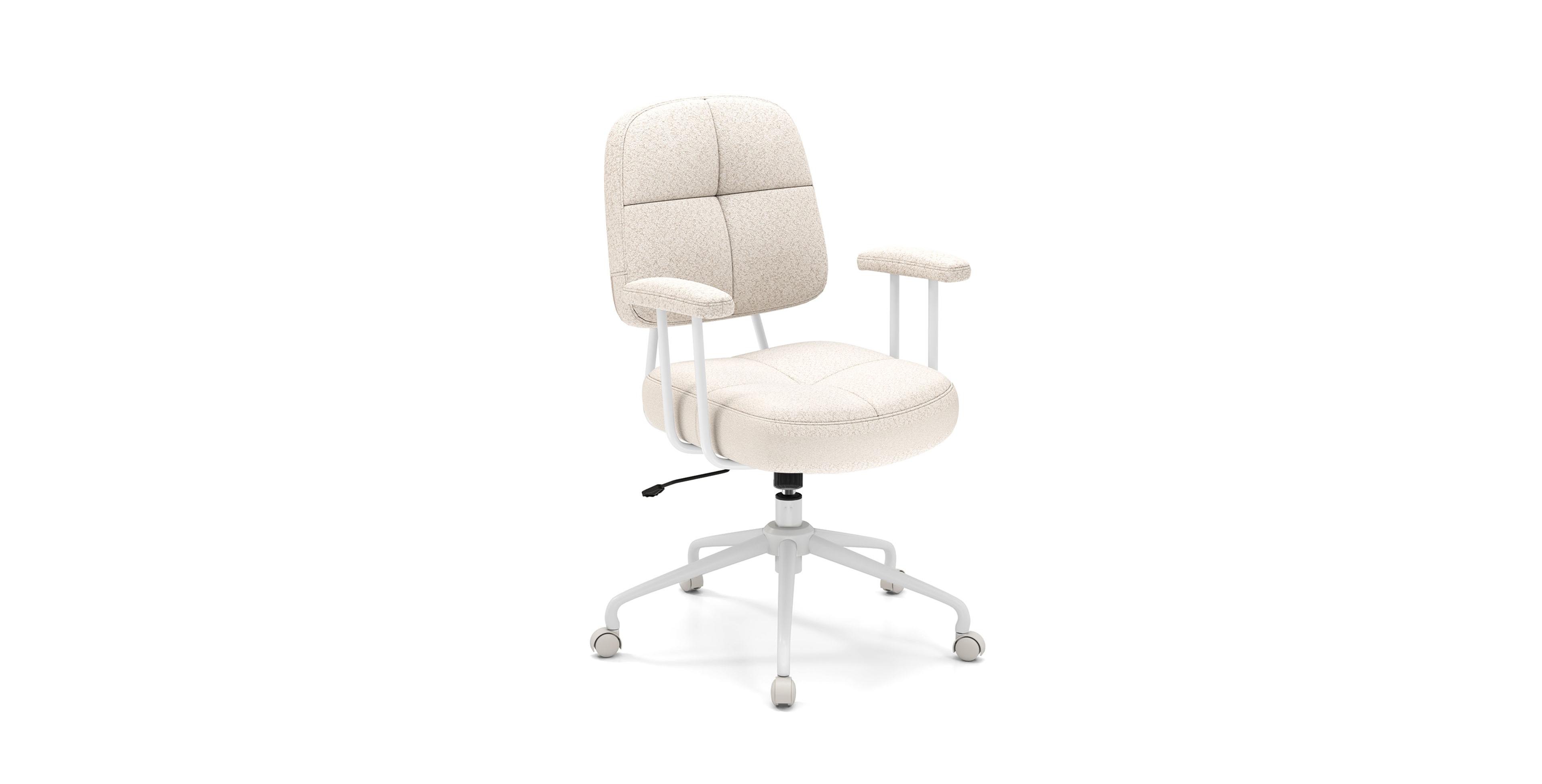 Mecale Leathaire Upholstered Task Home Office Chair with Cushioned Back