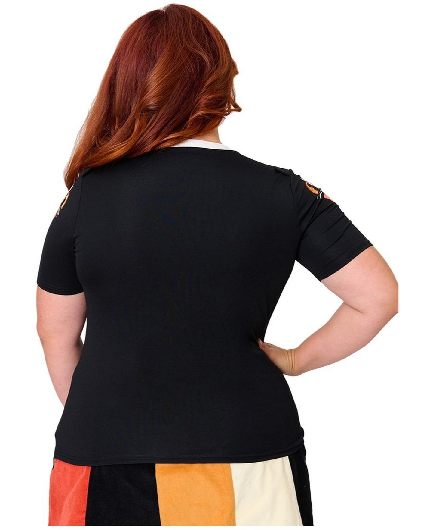 Женский топ Unique Vintage Plus Size Back To Basics, цвет: Чёрный / С принтом — фото 5