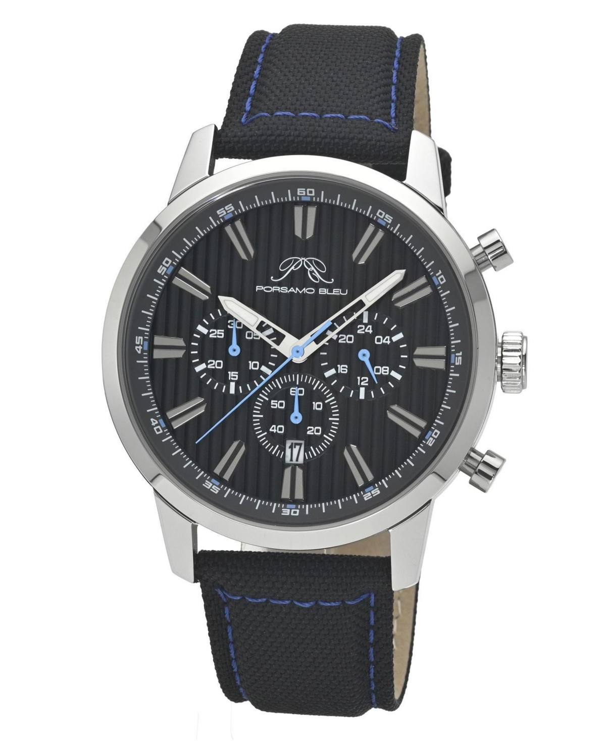 Porsamo Bleu Men's Ryder Chronograph Canvas Band Watch, 44 mm