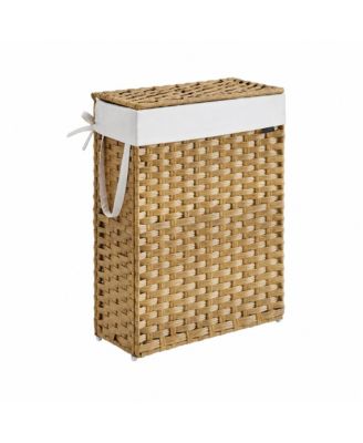 14.5 Gal Slim Woven Laundry Hamper with Lid and Handles