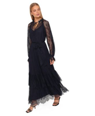 Women's Marnelle Lace Long-Sleeve V-Neck Maxi Dress