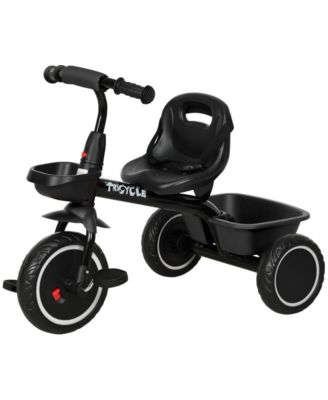 Kids Tricycle with Adjustable Seat, Safety Belt & Baskets, 55 lbs. Capacity, Ages 2-5