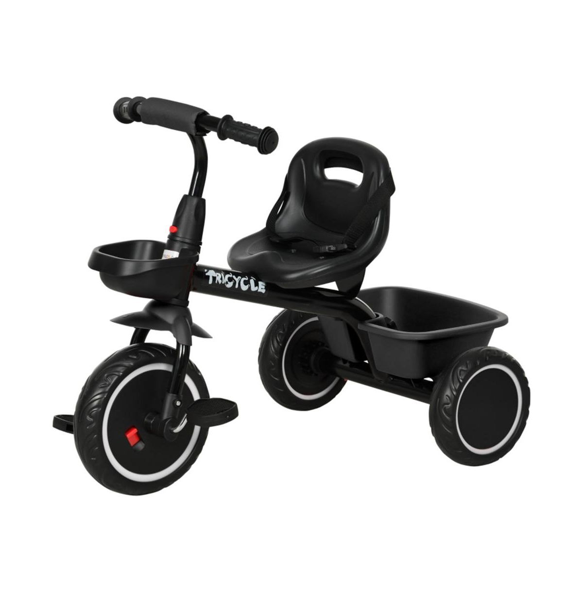 Sevorley Kids Tricycle with Adjustable Seat, Safety Belt & Baskets, 55 lbs. Capacity, Ages 2-5
